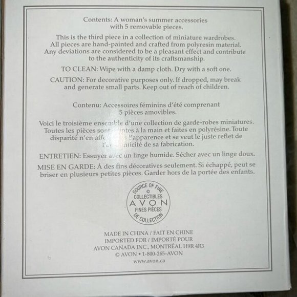 Avon Fine Collectibles A Woman's Summer Miniature Wardrobe Suzanna’s Sundress - Picture 7 of 7